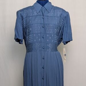 NWT Vintage Elegant Blue Women's Dress